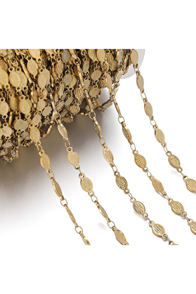 Choice9 Golden-Ellipse 01 1m Stainless Steel Handmade Chain Embossing Star Mo...