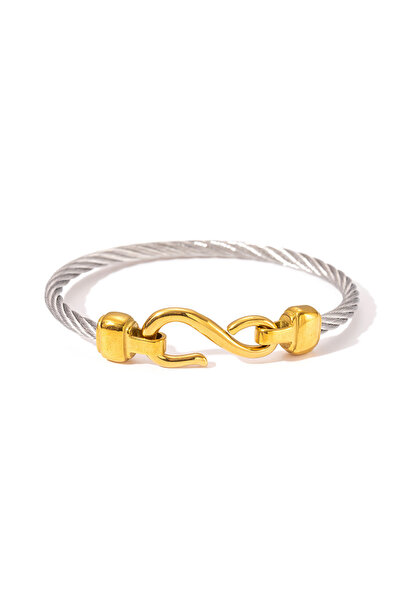 Choice11 3 1pcs Stainless Steel Gold-plated Bangle Trendy Retro Hip-hop Style...
