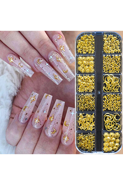 Choice3 5 12Grids 3D Silver Heart Bow Butterfly Nail Charms Y2K Metallic Star...