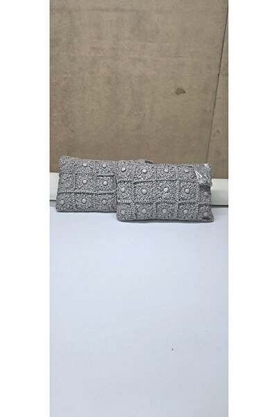 Zümrüdüanka Handmade The Package Contains 2 Items. Hand-Knitted Gray Rectangu...