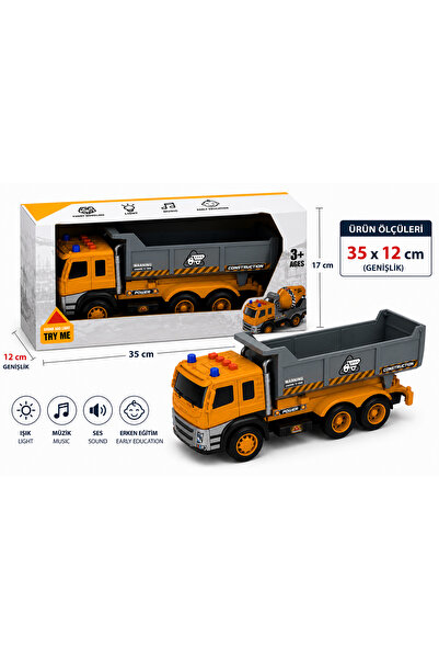 Prlk toys شاحنة سيتي تراك الموسيقية المضيئة - شاحنة قلابة متحركة مع مؤثرات صو...