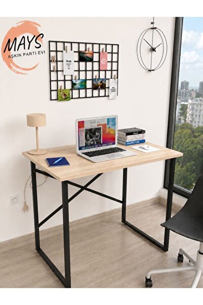meditroia Çalışma Masası 60x90 Cm Bilgisayar Masası Ofis Ders Yemek Masası Meşe