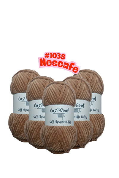 Coziwool Kadife El Örgü İpliği Soft Chenille Bulky 5'li paket, 5X100 Gr. 120 ...