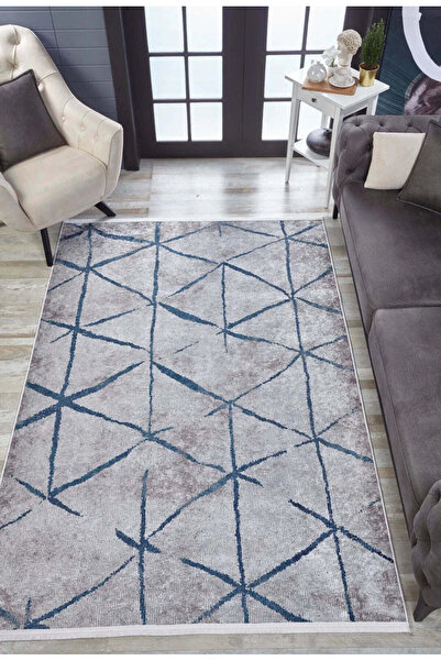 halinet Halı.Net Anthracite Modern Washable Non-Slip Living Room Carpet Haln-...