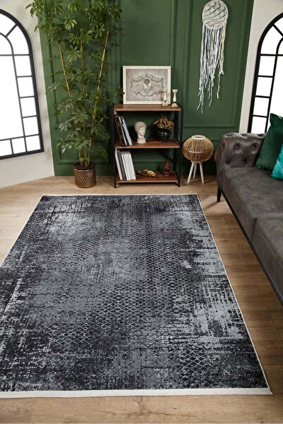 halinet Halı.Net Anthracite Vintage Antique Washable Non-Slip Living Room Car...