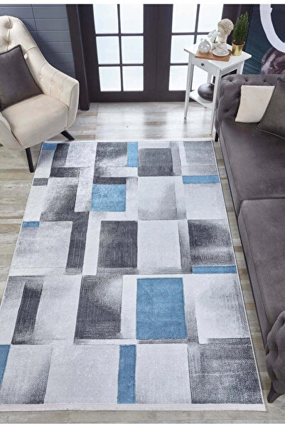 halinet Halı.Net White Modern Washable Non-Slip Living Room Carpet Haln-Hln1578