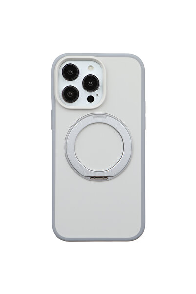 Casen iPhone 13 Pro Beyaz Standlı Magsafe Premium Fonksiyonel Telefon Kılıfı