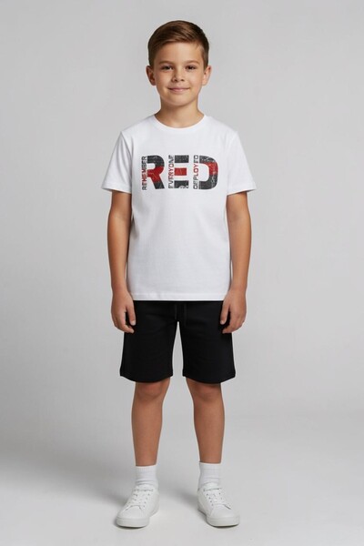 han elegant Σετ 2 τεμαχίων RED με στάμπα κειμένου, Unisex Παιδικό Σετ Κάπρι &...