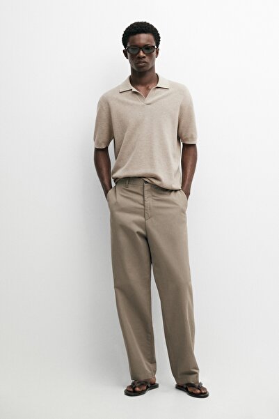 Massimo Dutti %100 pamuklu triko polo yaka kazak