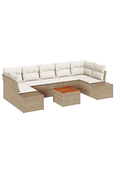 vidaxl Set de canapele pentru gradina 8 pcs Bej È™i crem poliratan