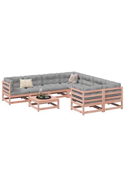 vidaxl Set canapele gradina, 9 piese, lemn masiv brad douglas