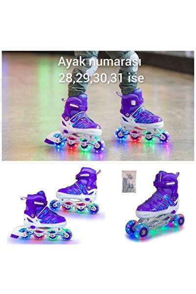 4KİDS Işıklı paten 30-33 numaraları arası kullanılır Kız Çocuk Erkek Çocuk (2...