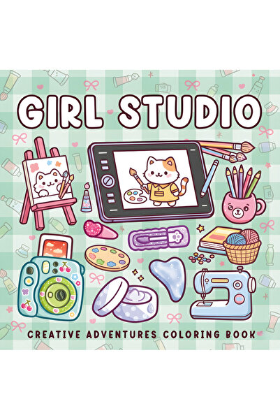 FARCY Girl Studio 40 Sayfalık Boyama Kitabı ( 21 x 21 cm ) Çocuklar ve Yetişk...