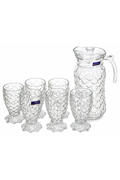 Delisoga Set de 6 pahare și o carafă din sticlă Delisoga, ideal pentru suc, a...