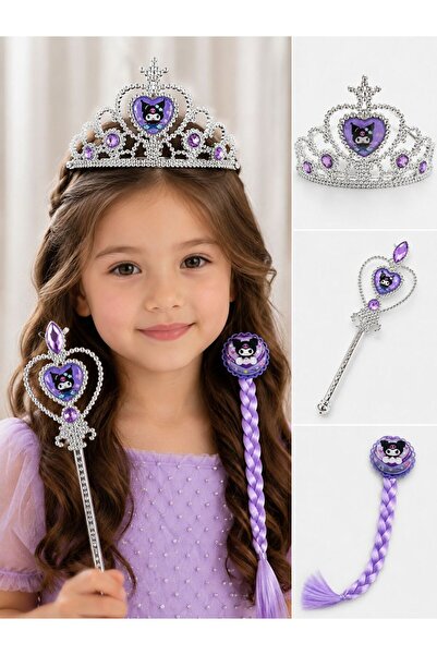 EMKSHOP Kuromi Crown Hair and Wand Set Kuromi Concept Model Girl's Accessory