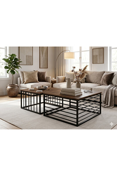 FARISHOME 2-Piece Service Table Set