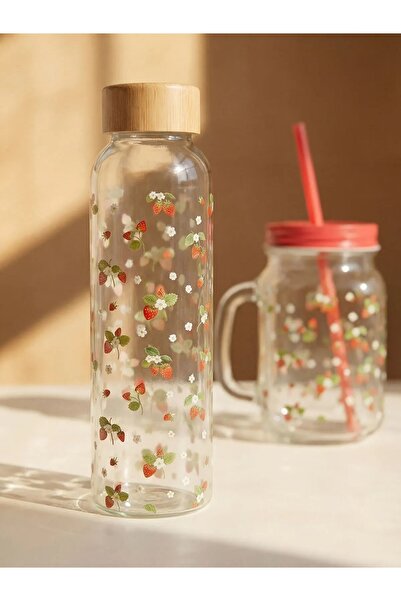 LC Waikiki LCW HOME Karışık Baskılı Cam Su Şişesi 500 Ml