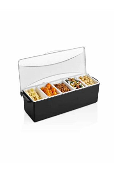 GastroPlast حاوية بار مكونة من 5 أقسام مع غطاء