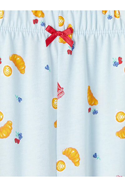 LC Waikiki Mavi Desenli Kadın Kaprili Pijama Takımı