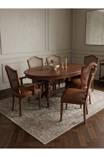 KleinHaus Furniture Elegansia Masa Takımı (6 Adet Retro Sandalyeli)