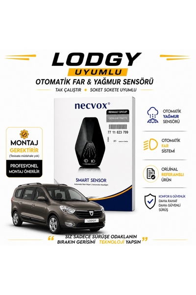 Necvox Dacia Lodgy Uyumlu Otomatik Yağmur ve Far Sensörü - Tak Çalıştır Ürün