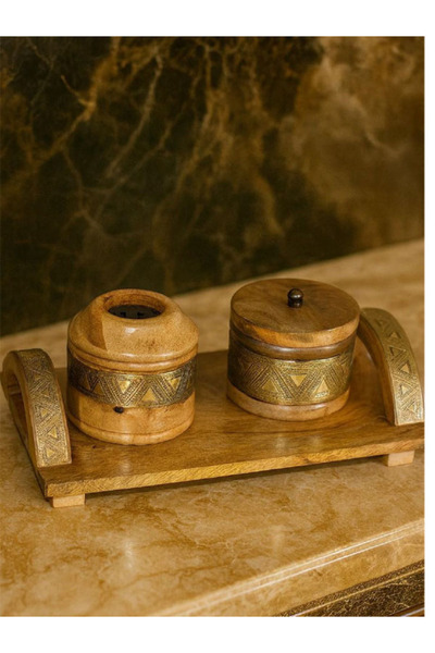 Generic This Is a Three-Piece Wooden Incense Burner Set from the Brand "Roman...