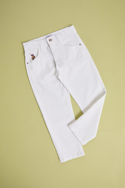 U.S. Polo Assn. Erkek Çocuk Beyaz Kanvas Pantolon 50322467-VR013