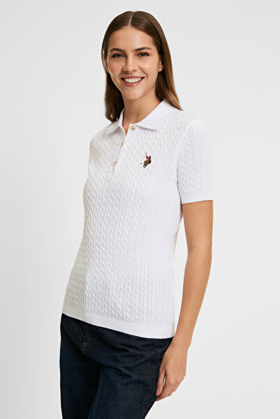 U.S. Polo Assn. سترة بيضاء نسائية 50321585-VR013