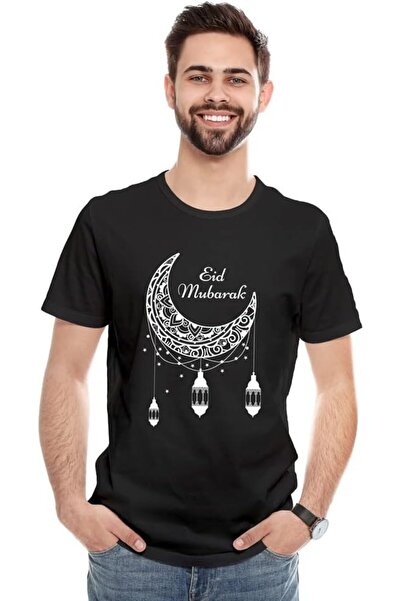 not Unisex Printed Design T-Shirt (Eid Mubarak)| Round Neck - Regular Fit T-shirt