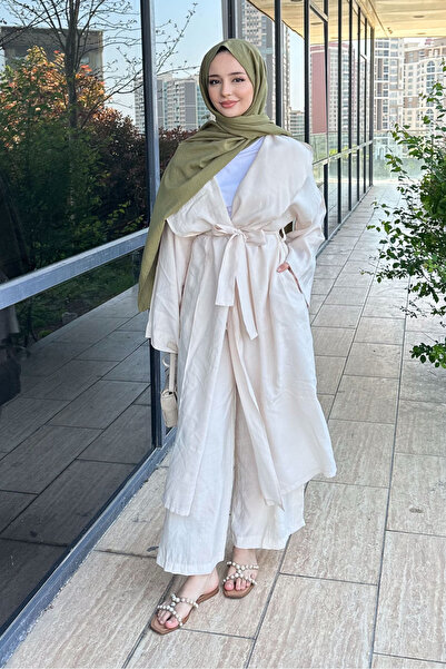 Ovn. Kimono Pantolon Takım - Bej