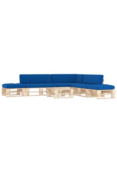 vidaxl Set mobilier de gradina cu perne, 6 piese, lemn pin tratat