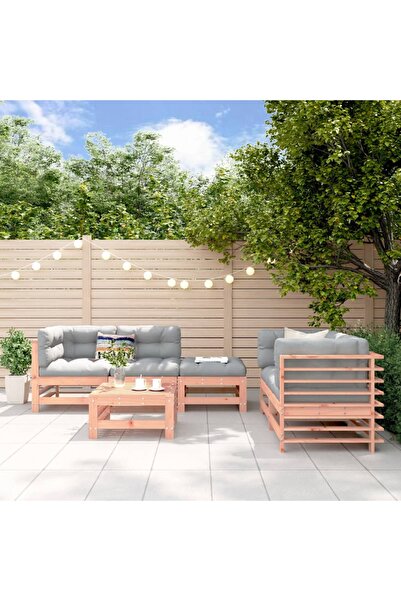 vidaxl Set mobilier relaxare gradina, 6 piese, lemn masiv Douglas
