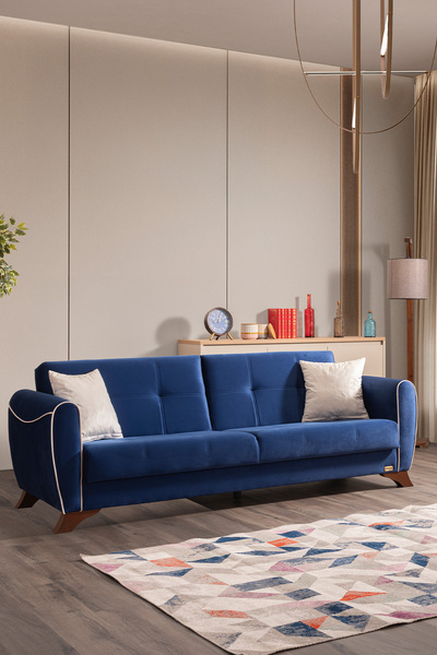 İYENA HOME LİVİNG Aykon Mekanizmalı 3'lü Koltuk Mavi