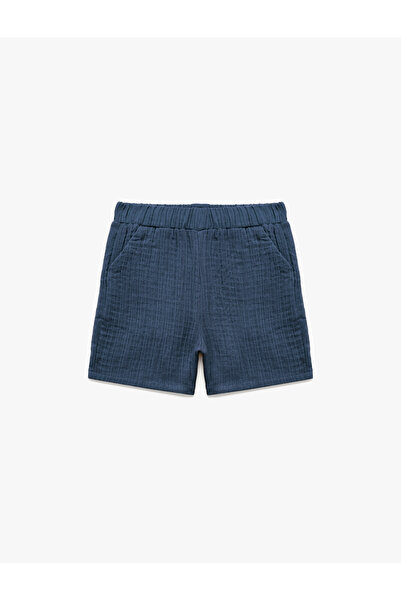 Koton Pantaloni scurți din muselină din bumbac cu talie elastică