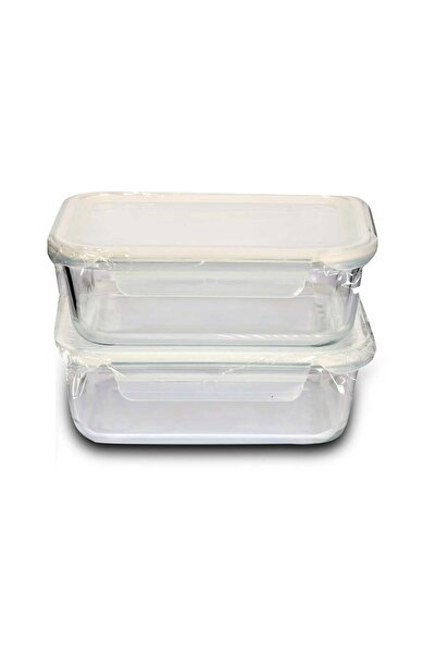 SUNRAY 2 pcs Set Glass Food Container, 1050 ml, SRG202RC