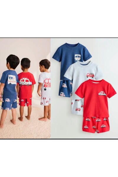 ciklet kids Boy's Summer Top and Bottom Set 3-Piece Set