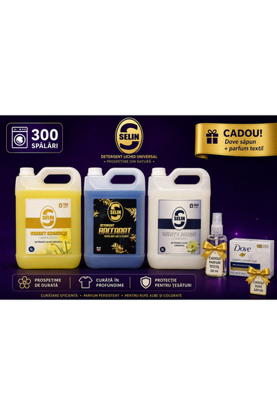 Selin Pachet Trio Selin: 2x Premium 5L + 1x Baccarat 5L + CADOU Săpun Dove & ...