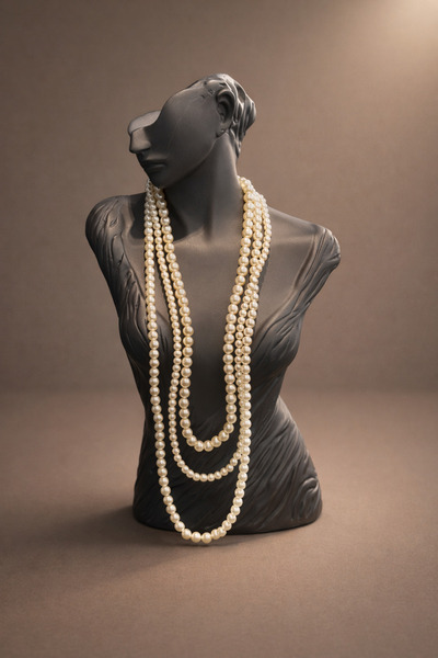 TAUPE Bijoux Violet Çok Katlı Beyaz İnci Kolye