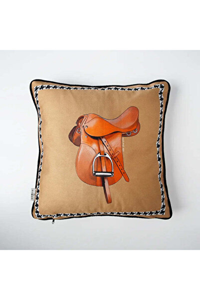VİTELLİ Equestrian Camel Decorative Throw Pillow Cover 1 Piece 50X50 cm
