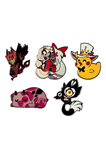 Youtooz Set de insigne emailate Hazbin Hotel 5 cm 6