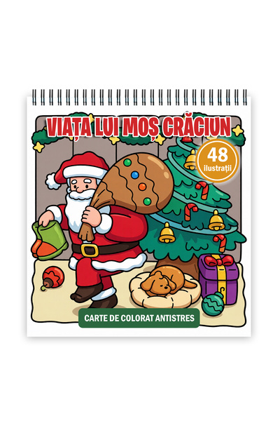 Legendary Gifts Carte de colorat, 48 de ilustratii Viata lui Mos craciun, 96 ...