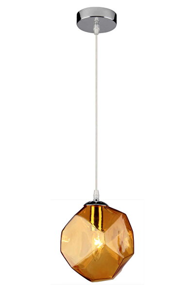 Candellux JEWEL 31-42934 Lampă suspendată modernă, metal cromat și abajur din...