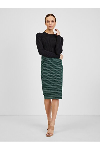 ORSAY Dark green women's patterned skirt