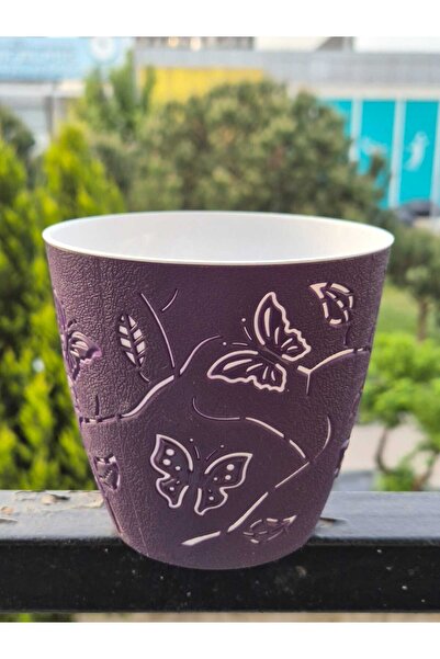 Alya Plastik PLASTİK 3D DESENLİ 1 NO BAHÇE BALKON SAKSISI 0.7LT 10X11 CM