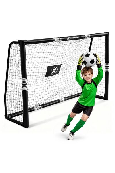 HyperMotion Poartă fotbal 180x120 cm neagră din oțel