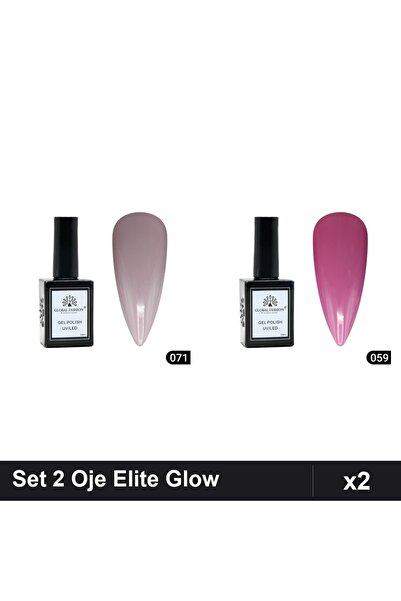 Makeup Set 2 Oje Semipermanente Global Fashion Elite Glow 15ml, Nuante 071 05...