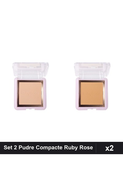 Makeup Set 2 Pudre Compacte Ruby Rose PC20 PC50, Nuante Diferite, Machiaj Pro...
