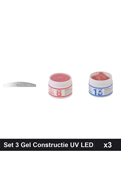 Makeup Set 3 Gel Constructie UV LED FSM 15g, Pila Unghii Emma 80/80, Manichiu...