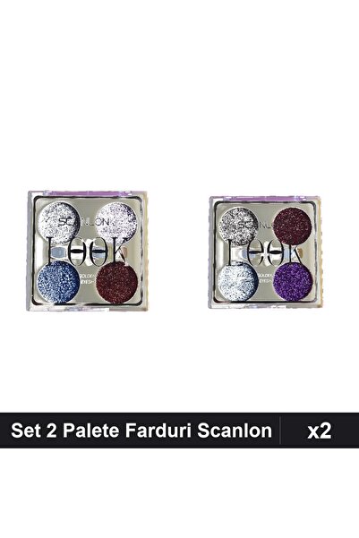 Makeup Set of 2 Scanlon Glitter Eyeshadow Palettes No. 1 and 2, Professional ...