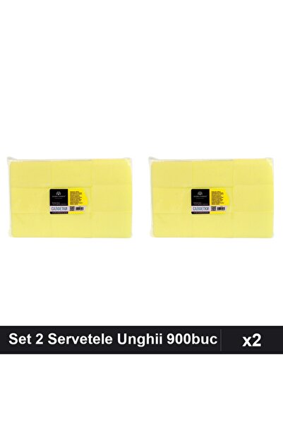 Makeup Set 2 Servetele fără Scame pentru Unghii 900 Buc, Galben, Îngrijire Ma...